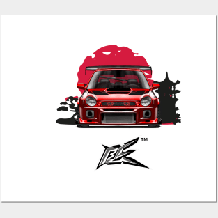 SUBARU IMPREZA WRX GC8 BUGEYE RED Posters and Art